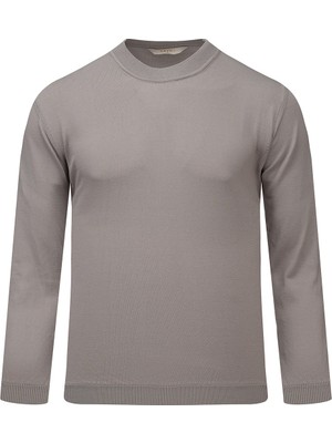 Hatemoğlu Gri Regular Fit Yarım Balıkçı Yaka Rayon Kazak