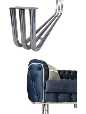 BafArt Üç Boru Model Metal Mobilya Ayağı 2 Adet