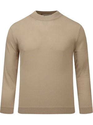 Hatemoğlu Camel Regular Fit Yarım Balıkçı Yaka Rayon Kazak