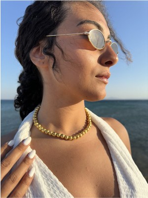 Lav Taşı Gold Kolye