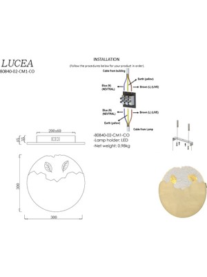 Lucea Matas O.boy Ledlı Plafonyer 3000K 6W