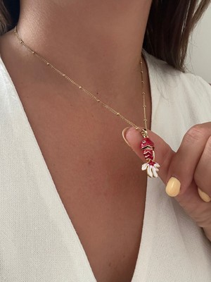 Liora Coral Koi Fish Çelik Kolye