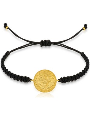 Gümüş Reşat Detaylı Makrome Ipli Bileklik