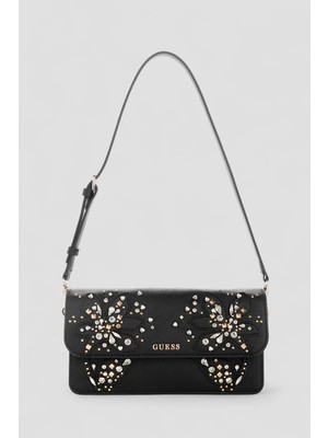 Guess Sadie Kapaklı Omuz Kadın Siyah Omuz Çantası HWEB8118190-BLA