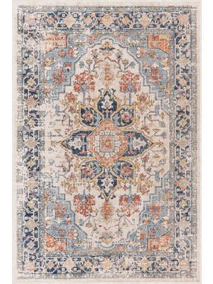 Ela Home Vintage Bej Modern Dijital Baskı Oturma Odası Salon Mutfak Halısı