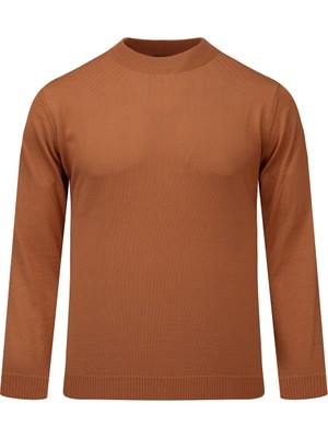 Hatemoğlu Kiremit Regular Fit Yarım Balıkçı Yaka Yünlü Kazak