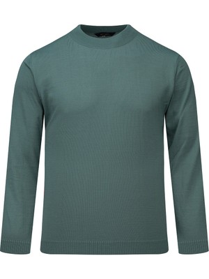 Hatemoğlu Turkuaz Regular Fit Yarım Balıkçı Yaka Yünlü Kazak