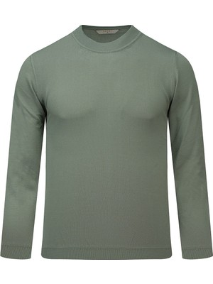 Hatemoğlu Yeşil Regular Fit Yarım Balıkçı Yaka Rayon Kazak