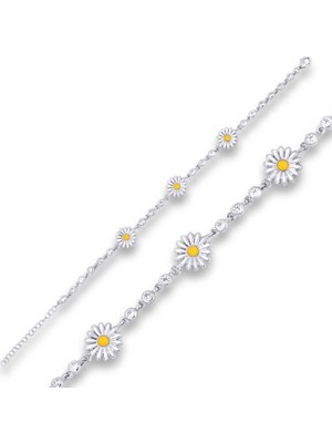 Gümüş Papatya Bayan Bileklik