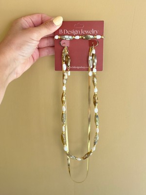 Aurelia Fosil Taşlı ve Mercan Kolye