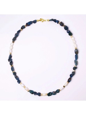 Apatit ve Hematit Taşlı Inci Kolye