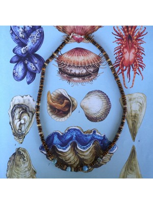 Verde Kaplan Gözü Taş ve Turkuaz Taşlı Kolye