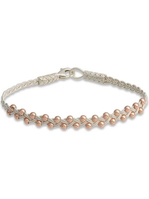 Gümüş Kazaziye Örgü Bileklik