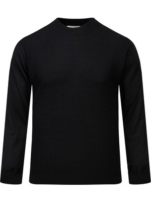 Hatemoğlu Siyah Regular Fit Yarım Balıkçı Yaka Yünlü Kazak