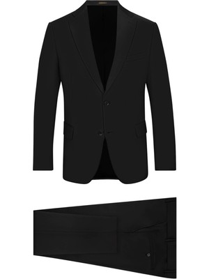 Hatemoğlu Siyah Comfort Fit Mono Yaka Klasik Takım Elbise