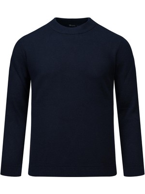 Hatemoğlu Lacivert Regular Fit Yarım Balıkçı Yaka Pamuklu Kazak