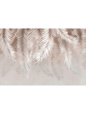 Arterior Wallpaper Açık Kahve Palmiye Yaprakları Poster Duvar Kağıdı