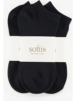 Softis 3'lü Kadın Siyah Kısa Bilek Çorap
