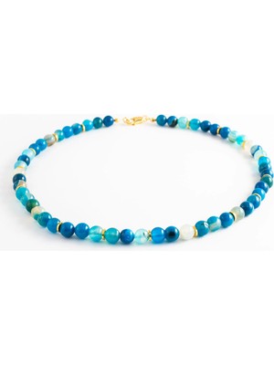 Nazar Mavi Akik Kolye