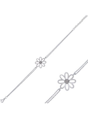 Gümüş Çiçek Bayan Bileklik