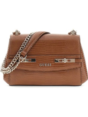Guess Melinda Mini Dönüştürülebilir Çapraz Askılı Kapaklı Kadın Kahverengi Omuz Çantası HWKL9933780-COG