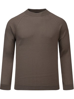 Hatemoğlu Vizon Regular Fit Fitilli Yarım Balıkçı Yaka Pamuklu Kazak