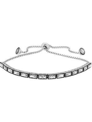 Gümüş Emerald Kesim Elmas Montür Asansör Bileklik