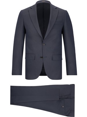 Hatemoğlu Lacivert Slim Fit Mono Yaka Klasik Takım Elbise