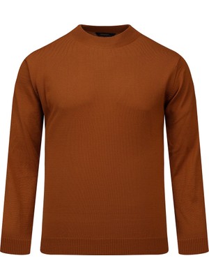 Hatemoğlu Hardal Regular Fit Yarım Balıkçı Yaka Yünlü Kazak