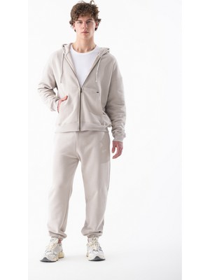 Erkek Tam Fermuarlı ve Bol Kesim Kapüşonlu Üst