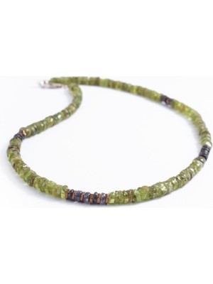 Peridot ve Ametist Taşlı Kolye