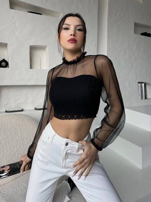 Aida Fashion Tul Detay Bluz