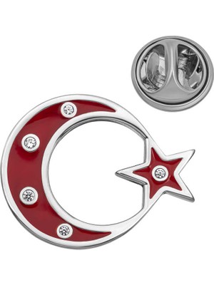 Gümüş Ay Yıldız Rozet