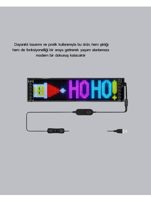 Dinç Store 44 Rgb LED Panel – Çok Renkli, Kumandalı, USB Bağlantılı Yazı ve Gıf Gösterimli Akıllı Lamba