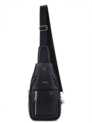 Tamer Tanca Erkek Hakiki Deri Siyah Floter Body Bag Çanta 1012 230204 Erk Cnt SK25-26 Sıyah Fltr