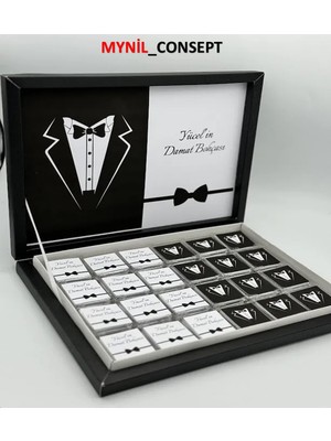 Mynil Damat Bohçası Karton Kutulu 48 Adet Damat Bohça Çikolatası Özel Tasarım