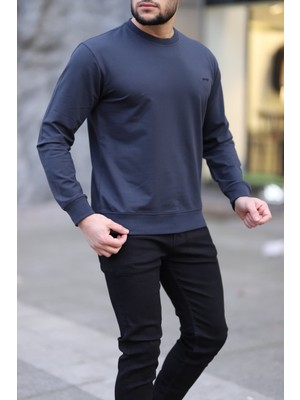 Fors Life Bisiklet Yaka Basic Erkek Sweatshirt