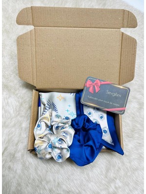 Sevgililer Günü Özel Blue Fular Toka Bandana Hediye Seti