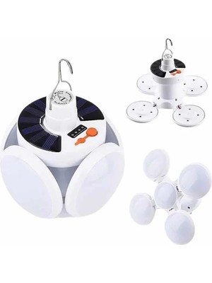Argesco Mühendislik 5 Kanatlı Bahçe Aydınlatma LED Askılı Solar Güneş Enerji USB Sarjlı
