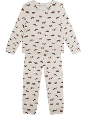 Antebies Organik Bej Erkek Çocuk Pijama Takımı