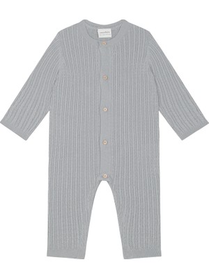 Antebies Gri Triko Uzun Kollu Bebek Patiksiz Tulum