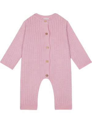 Antebies Pembe Triko Uzun Kollu Kız Bebek Patiksiz Tulum