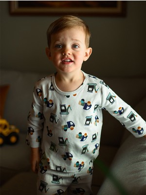 Antebies Organik Gri Uzun Kollu Erkek Bebek Eşofman Takımı