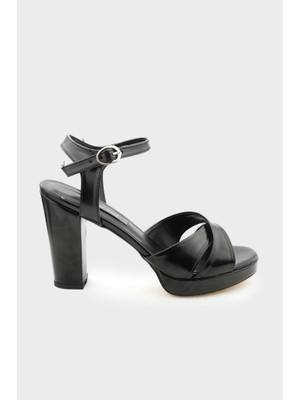 Derinet Bilekten Bantlı Platformlu Kadın Abiye Ayakkabı