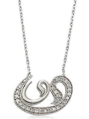 Gümüş Vav Bayan Kolye