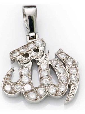 Gümüş Allah Yazılı Bayan Kolye