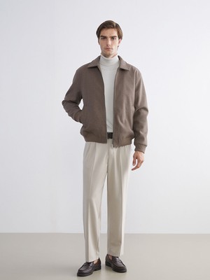 Lcw Kahverengi Standart Kalıp Gömlek Yaka Erkek Mont