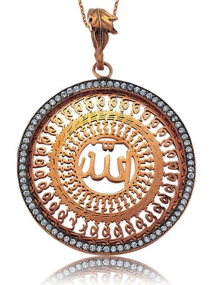 Gümüş Allah Yazılı Bayan Kolye