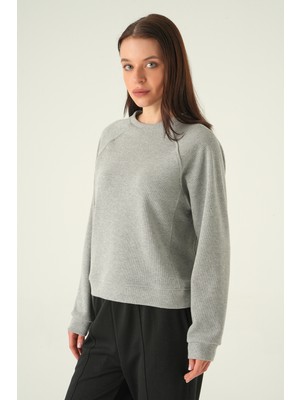 Rays 8271A Bisiklet Yaka Kazak Gri