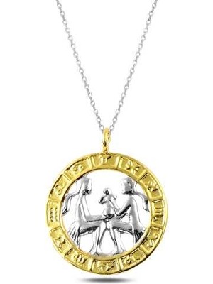 ​gümüş Gold Ikizler Burcu Kolye